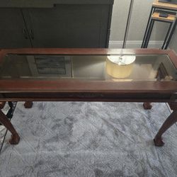 Glass Top Console Table