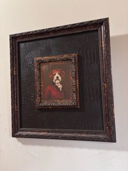 Framed dog portrait