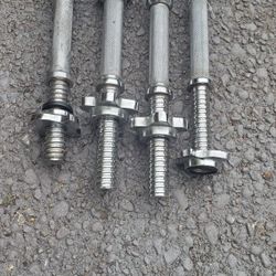 Adjustable chrome threaded dumbbell handles
