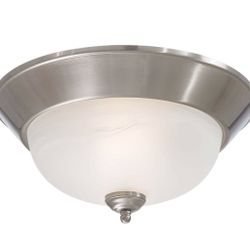 13” flush mount lighting fixture - brushed nickel 