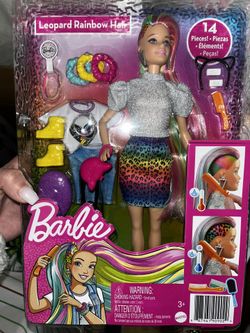 Barbie Leopard Rainbow Hair