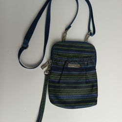 Baggallini RFID Bryant Cellular Pouch Moss Stripe Mini Crossbody