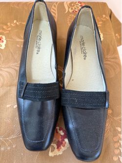 Black genuine leather loafers