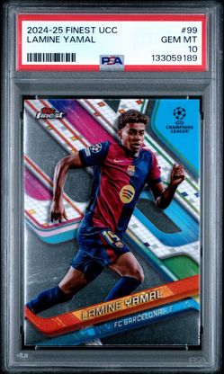 2024-25 TOPPS FINEST UEFA CLUB COMPETITIONS #99 LAMINE YAMAL PSA 10