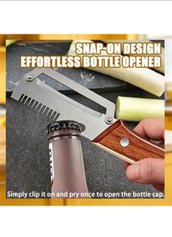2Pcs Multi Functional Vegetable Peeler for Kitchen, with Bottle Opener and Wooden Handle, 3-in-1 Stainless Steel Kitchen Tool for Fruit Potato Pumpkin