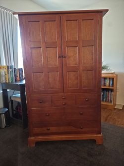 Standley Solid Wood Armoire with Drawers