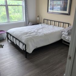 Queen Bed Frame and Mattress