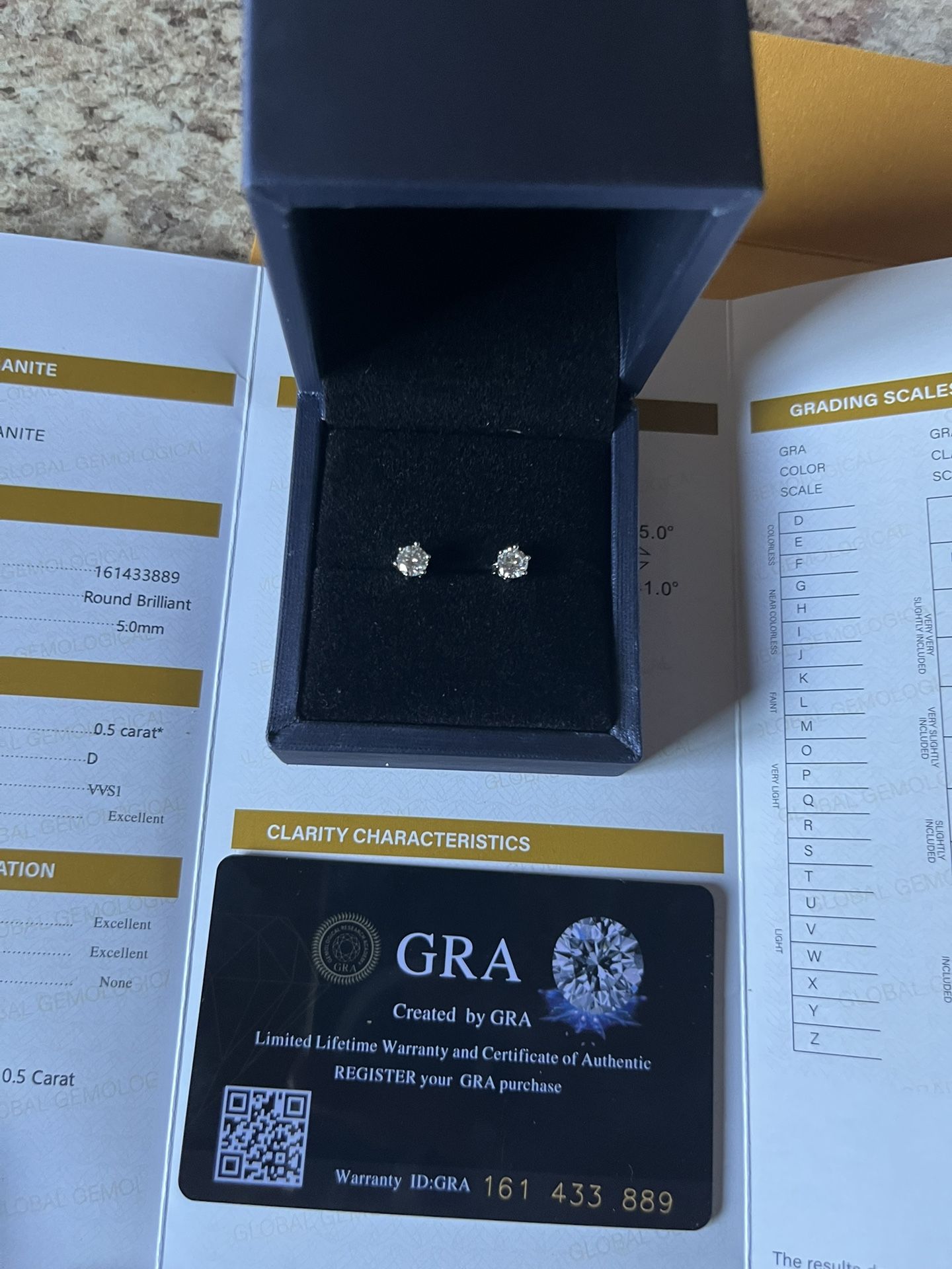 Moissanite Earrings 0.5 Carat