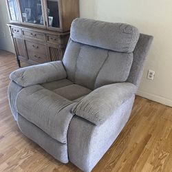 Oversized Grey Rocking Recliner 
