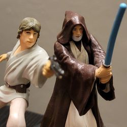 4" Luke Skywalker And Ben Kenobi Star Wars Figures