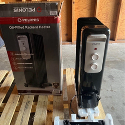 Pelonis 1,500-Watt Oil-Filled Radiant Electric Space Heater with Thermostat
