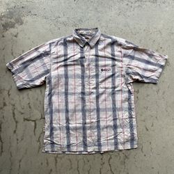 Vintage Y2K Southpole Plaid Striped Button Up Shirt Size Large
