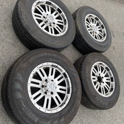 4 — 265/70r17 6x135 6x5.31 Ford F-150 Expedition Wheels Rims Good Treads Tires!!