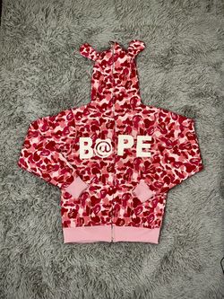 Bape x Bearbrick ABC Bape Full Zip Up Hoodie”Pink”🍬🐻|Size S 📲|BNWT🏷️🏷️