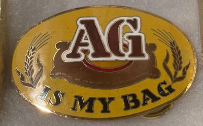 Vintage Metal Belt Buckle, AG is my bag, Farming, Farmers, Tractor, Crops, AG, Nice Western Design, 3 1/3" x 2 1/4", Quality, Made in USA, Heavy Duty