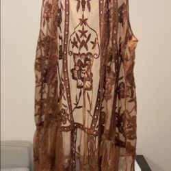 Cato Est. 1946 Women’s Rust Lace Mesh Top - Large