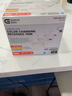 Commercial Electric 5/6” LED Recessed Lights – 4 Pack – New