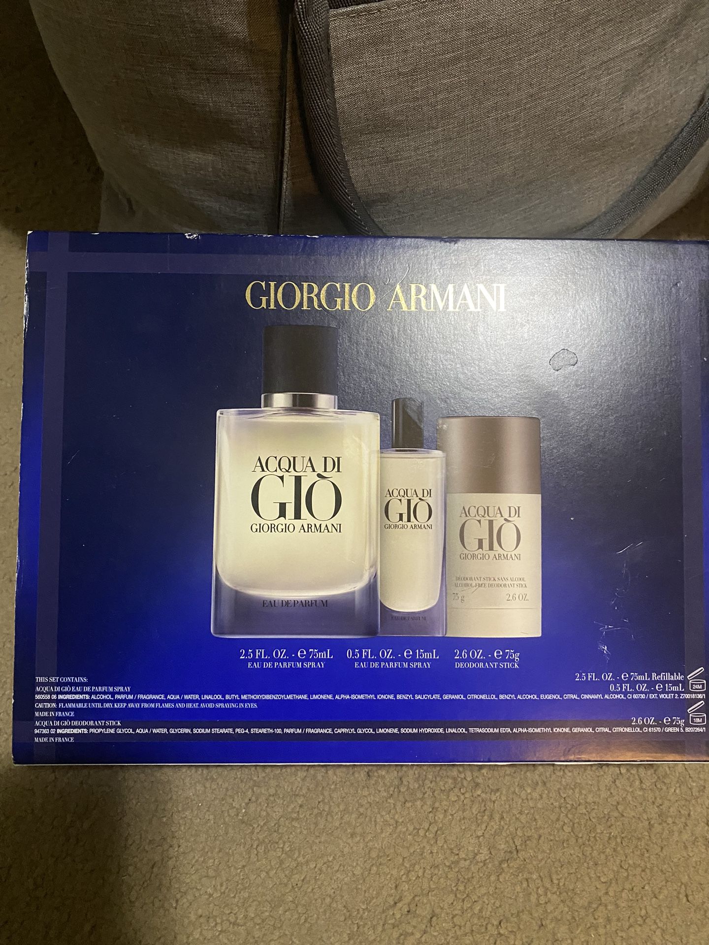 Aqua Dio Gio Men’s Cologne Set Brand New Never Been Used 140.00 Retail 