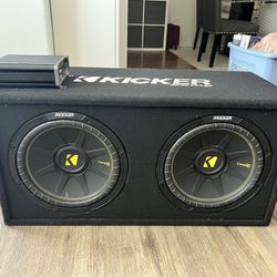 Kicker Dual 12” CompC Subwoofer Box + Kicker CX400.1 Amp – Clean Setup