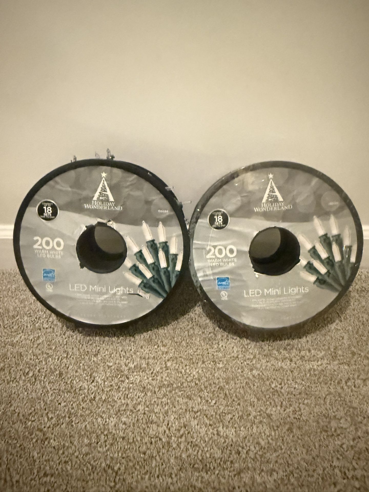 Holiday Wonderland Mini Indoor/Outdoor LED Lights (Two Rolls-each 65.33 Feet)