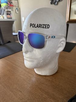 Polarized Sunglasses Clear Frame Blue Mirror Lens