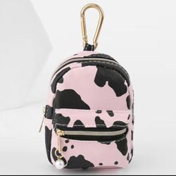 Cow Print Change Purse Pink