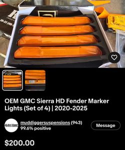 OEM GMC Sierra HD Fender Marker Lights (Set of 4) | 2020-2025