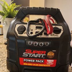 Jumper box with built-in air compressor