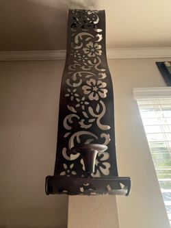 Metal Wall Candle Sconce Floral Cutout Design