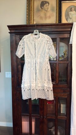 White Eyelet Button up Dress