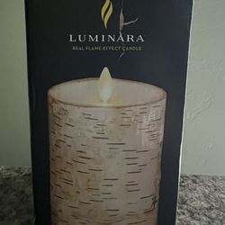 Luminara 3.25” x 6.5” Birch Pillar Candle - Open box