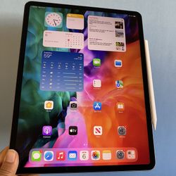 256GB Apple IPad Pro 12.9” 4th Generation (2020 Model/ Face ID/Liquid Retina ) with pen, keyboard & Accessories(Apple pencil supported)