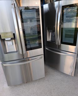36" LG Instaview Cristal 3 Doors Stainless Stell Show Food Double Ice Maker doble Fabricador de hielo Nevera frio