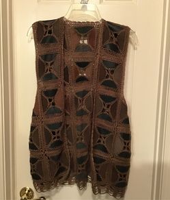 Vest Leather and Crochet