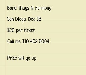 Concert show Bone Thugs N Harmony tickets Live