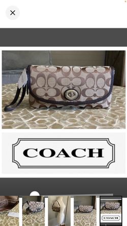 NEW!  COACH 51820 Park Signature Large Flap Wristlet/Pouchette
