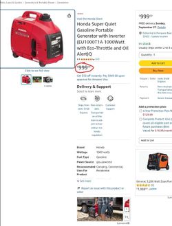1,000-Watt/900-Watt Recoil Start Gasoline