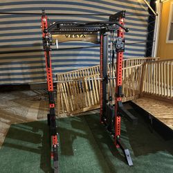 Vesta Fitness PRO SERIES Ultimate Half Rack Functional Trainer w/Smith Machine Bar | 320lb Stack | Gym Equipment | Fitness | Commercial | Squat Rack 