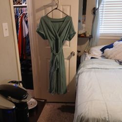 Beautiful, teal, Long flowing dress for sale