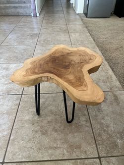 Wood side table