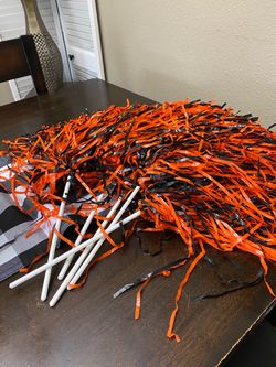 Black and Orange cheer spirit Pom Poms