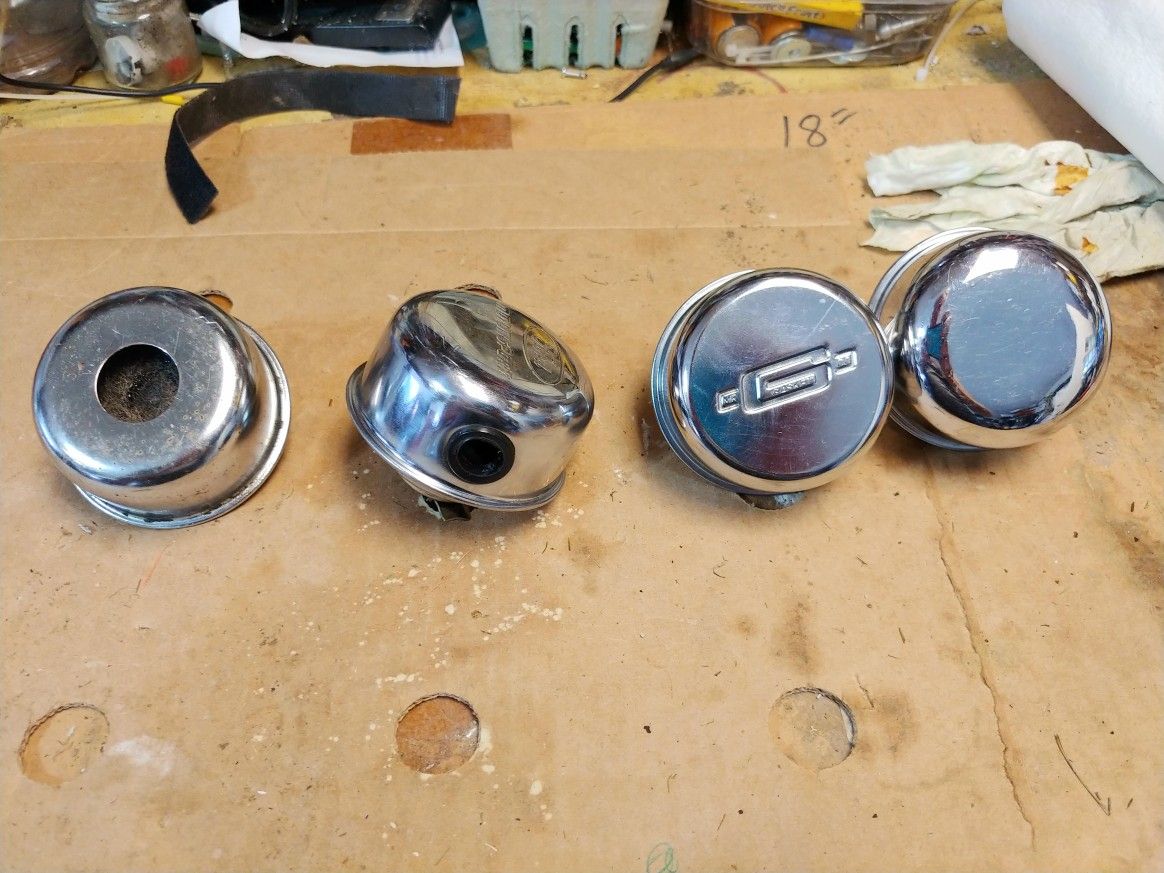4 various Classic Chrome Oil Breather Caps
