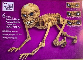 Halloween Animatronic Home Depot 6ft Skeleton CREEPER  Pan Asian Prop LifeEyes