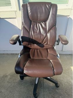 Ergonomic High Back Executive Brown Leather Office Chair