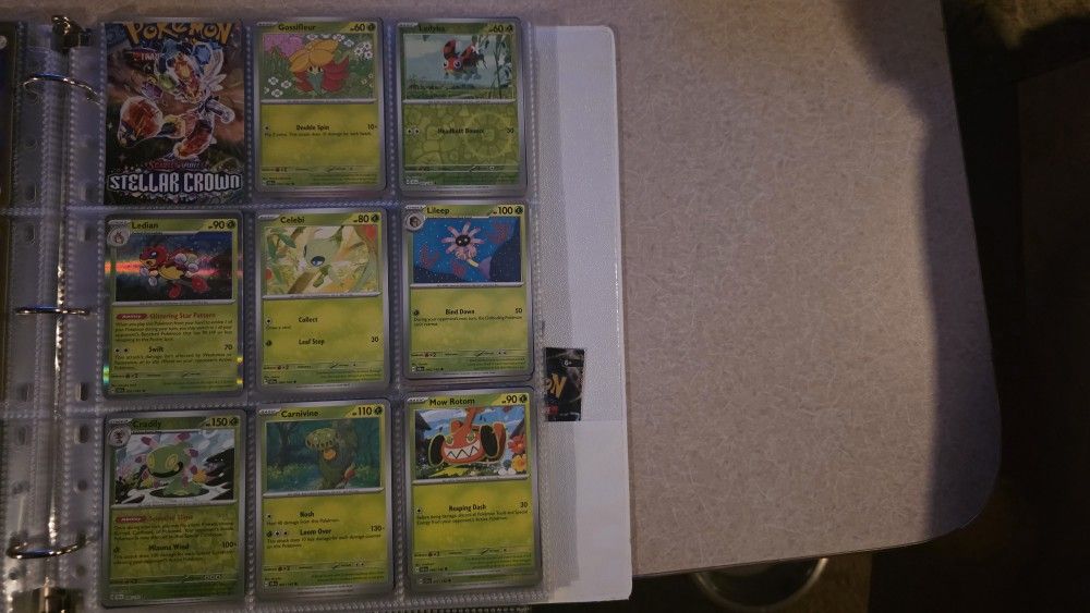 Pokémon steller crown partial bade set. 200 cards Hol, RH.  8 EX. 208 cards total.