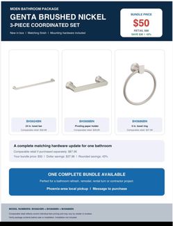 Moen Genta Brushed Nickel 3-Piece Bathroom Set