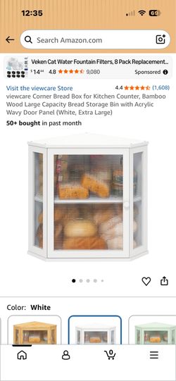 White corner bread box