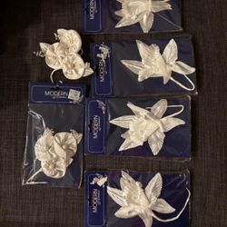 Floral pieces bridal bride flower girl accents brooches brooch pins dyeable crafting fashion