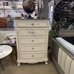 A. White Lingerie Chest w/ 5 Drawers