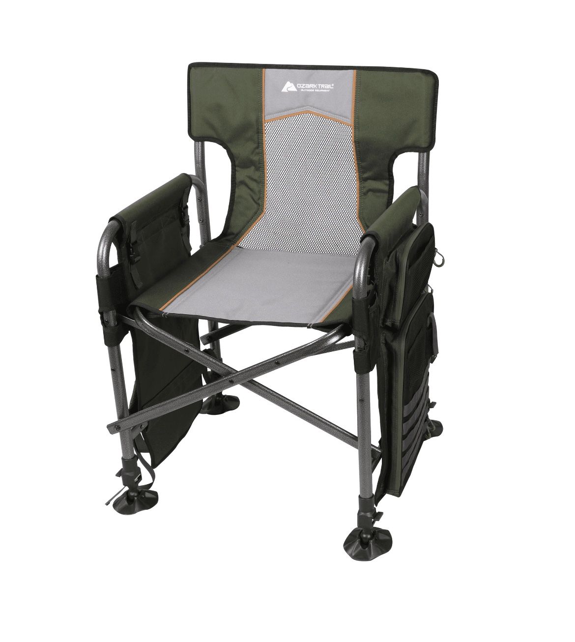 Ozark Trail Fishing Steel Director's Chair with Rod Holder, Green